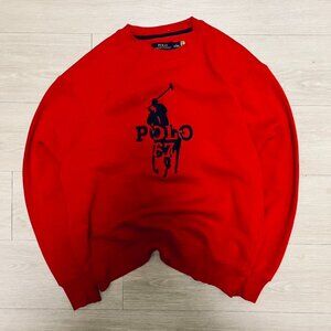 Polo Ralph Lauren 67 Pullover Sweater Big Pony Men’s Large Red Embroidered
